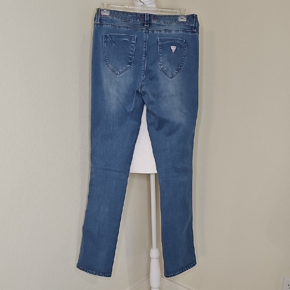 Guess "Visha Fit" Medium Rise Slim Boot Light Wash Jeans Women's 28 - Picture 5 of 10